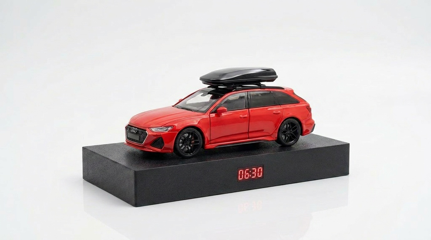 Audi Rs6 Red Audi RS6 Avant Car Alarm Clock front side view with LED display