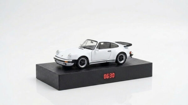 Porsche 911 Turbo Car Alarm Clock front side view with LED display